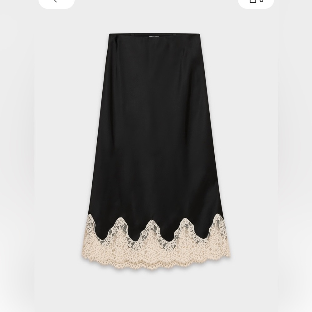 Aritzia Wilfred Henrietta Satin Skirt, Black, XS